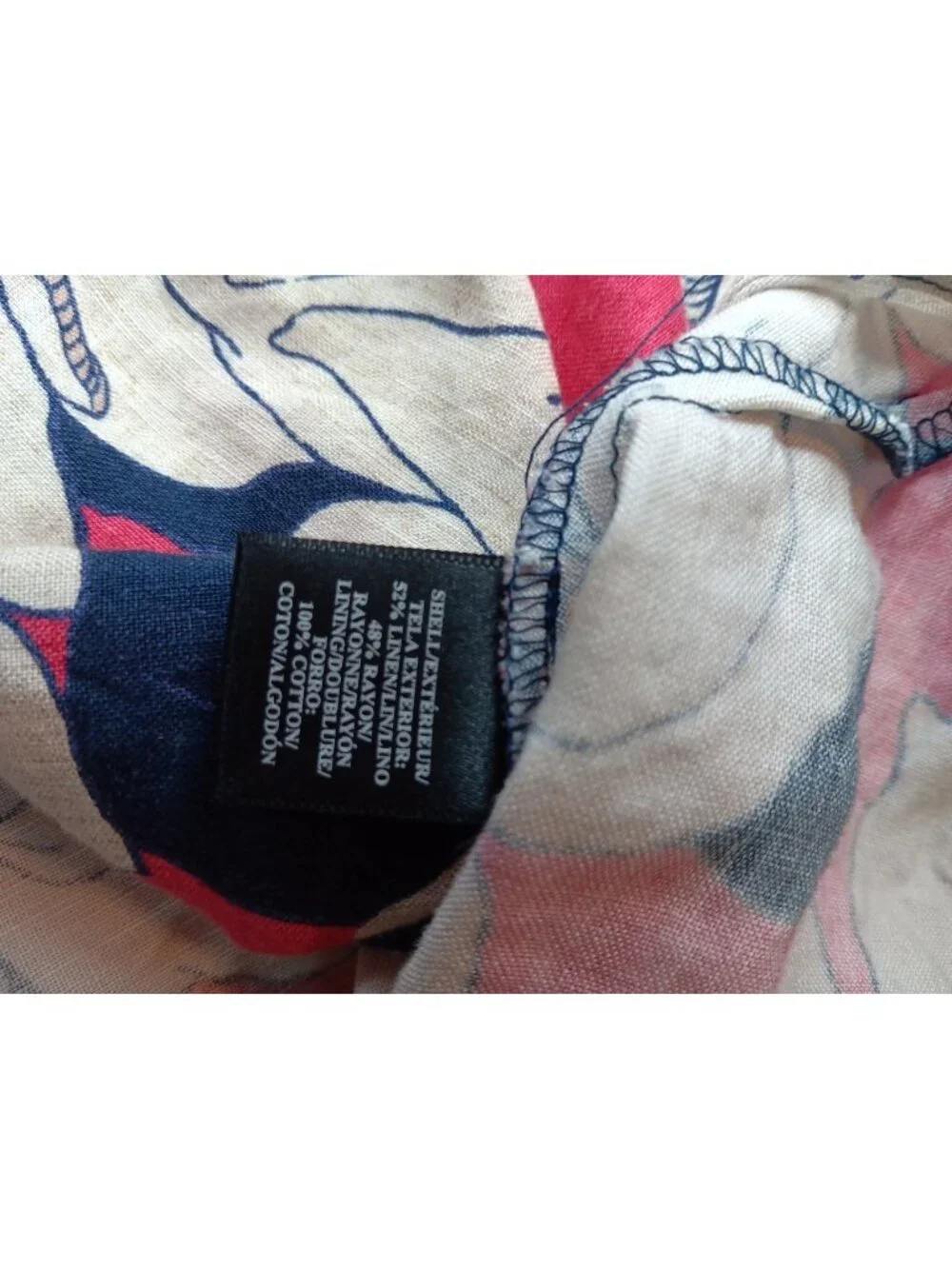 Ann Taylor Petite Womens 6P Floral Shift Dress Sleeveless Linen Blend Summer - Picture 7 of 7